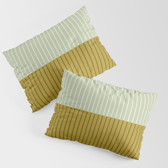 Color Block Lines XXI Moss Pillow Sham Gallery Image 3
