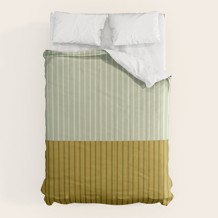Color Block Lines XXI Moss Comforter Gallery Image 1