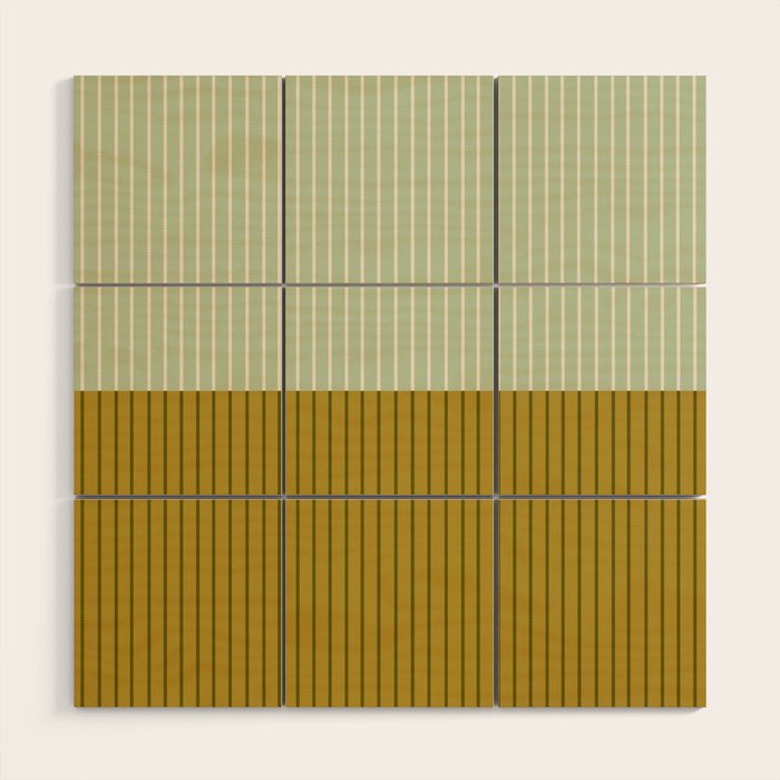Color Block Lines XXI Moss Wood Wall Art Gallery Image 1