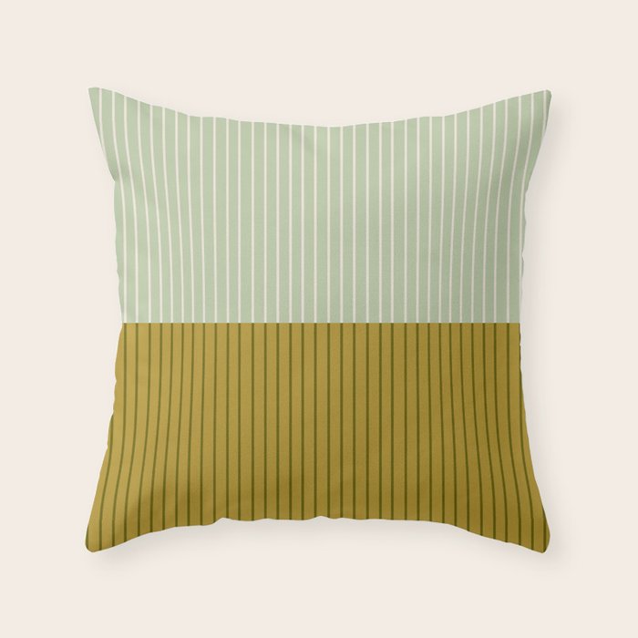 Color Block Lines XXI Moss Throw Pillow Gallery Image 6