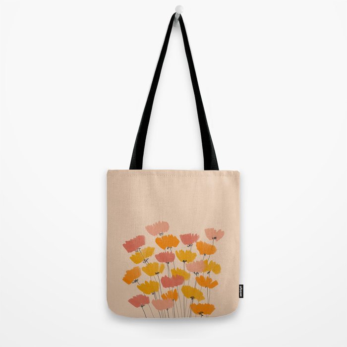 Summertime Flowers On Beige Tote Bag Gallery Image 2
