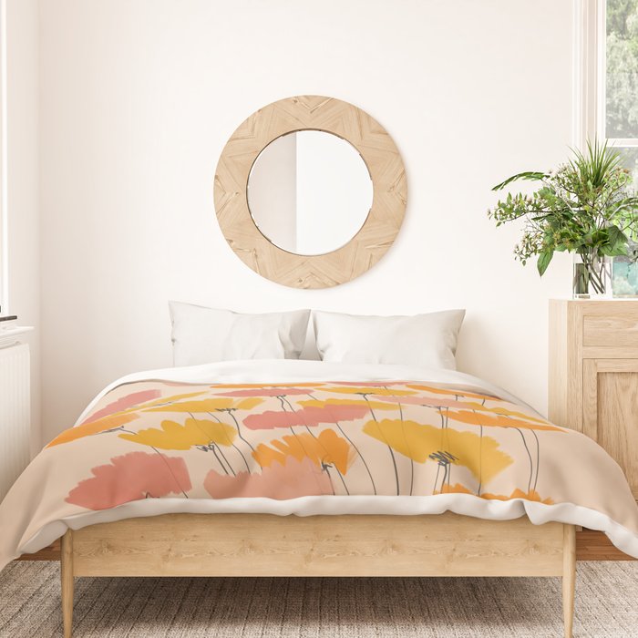 Summertime Flowers On Beige Duvet Cover Gallery Image 3