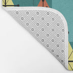 Mid Century Modern Starburst Diamonds Turquise & Teal Bath Mat Gallery Image 2
