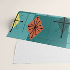 Mid Century Modern Starburst Diamonds Turquise & Teal Wrapping Paper Gallery Image 2