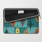 Mid Century Modern Starburst Diamonds Turquise & Teal Laptop Sleeve Gallery Image 2