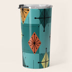 Mid Century Modern Starburst Diamonds Turquise & Teal Travel Mug Gallery Image 3