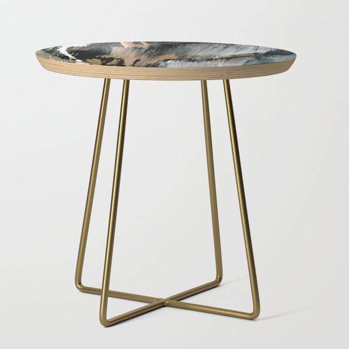 01025: a neutral abstract in gold, black, and white Side Table Gallery Image 1