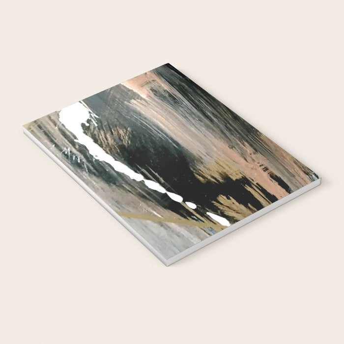 01025: a neutral abstract in gold, black, and white Notebook Gallery Image 3