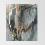 01025: a neutral abstract in gold, black, and white Throw Blanket Gallery Image 2