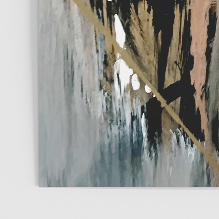 01025: a neutral abstract in gold, black, and white Poster Gallery Image 3
