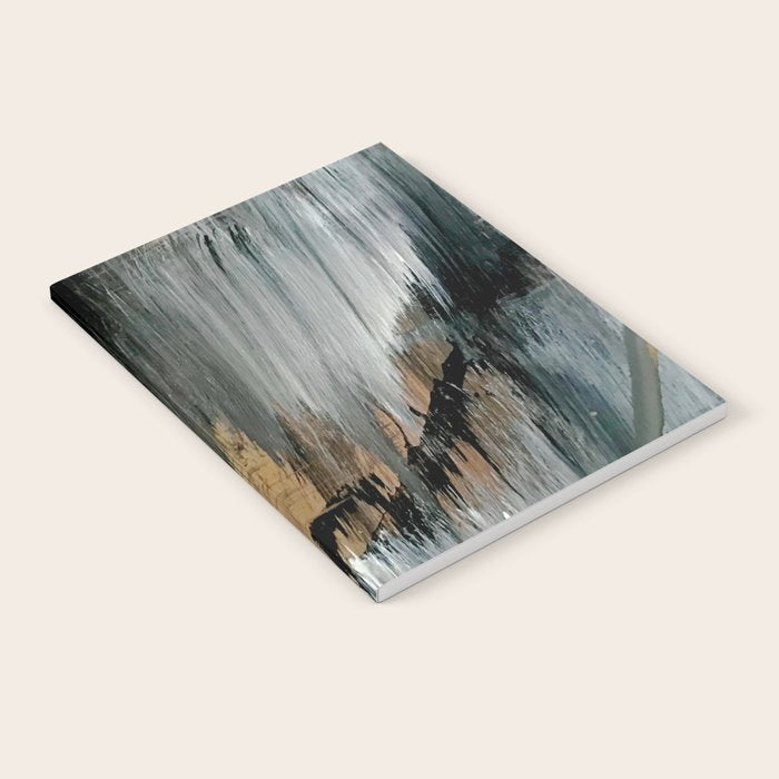 01025: a neutral abstract in gold, black, and white Notebook Gallery Image 2