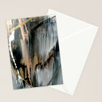 01025: a neutral abstract in gold, black, and white Stationery Card Gallery Image 2