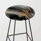 01025: a neutral abstract in gold, black, and white Stool Gallery Image 2
