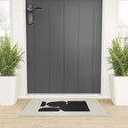 Black & White Minimalist Abstract Shapes Patterns Black Ink Painting Welcome Mat Gallery Image 3
