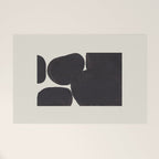 Black & White Minimalist Abstract Shapes Patterns Black Ink Painting Welcome Mat Gallery Image 1