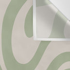 Liquid Swirl Abstract Pattern in Almond and Sage Green Wall Tapestry Gallery Image 3