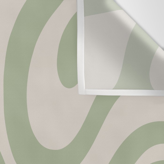 Liquid Swirl Abstract Pattern in Almond and Sage Green Wall Tapestry Gallery Image 3