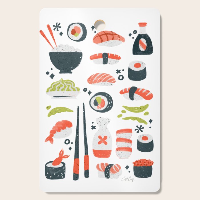 Sushi Dreams - White Cutting Board Gallery Image 1
