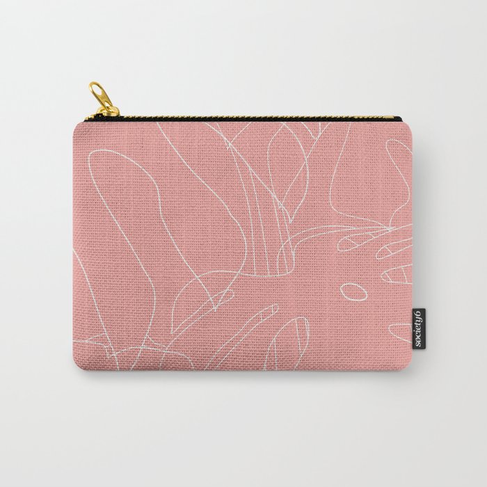 Monstera No2 Pink Carry All Pouch Gallery Image 1