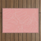Monstera No2 Pink Outdoor Rug Gallery Image 1