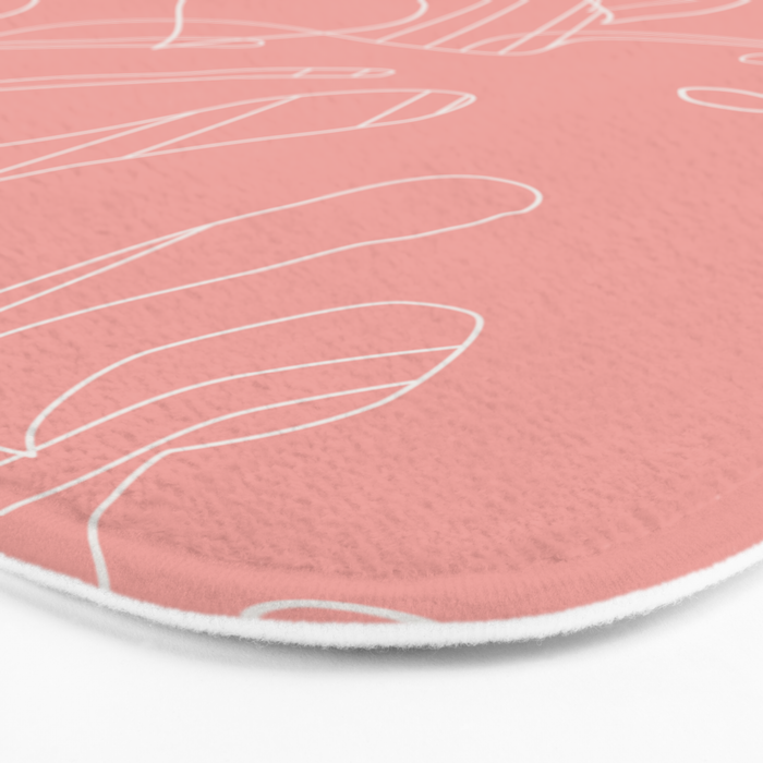 Monstera No2 Pink Bath Mat Gallery Image 3
