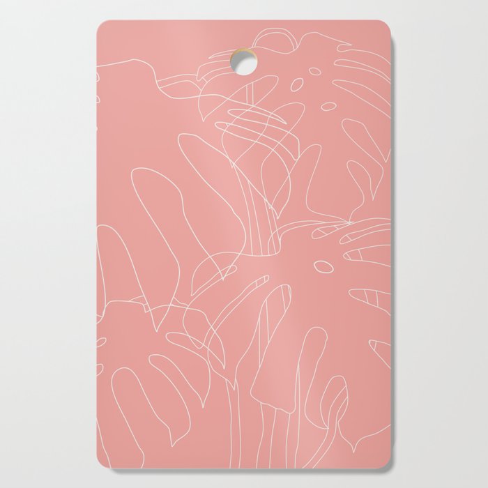 Monstera No2 Pink Cutting Board Gallery Image 1