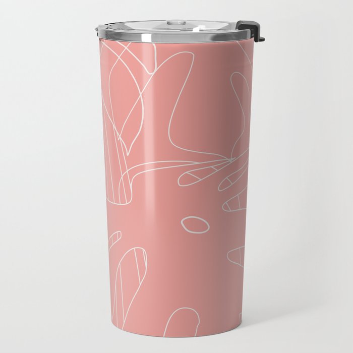 Monstera No2 Pink Travel Mug Gallery Image 2