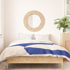 Mid-Century Modern Abstract Composition in Royal Blue & White Duvet Cover Gallery Image 3