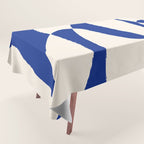Mid-Century Modern Abstract Composition in Royal Blue & White Tablecloth Gallery Image 1