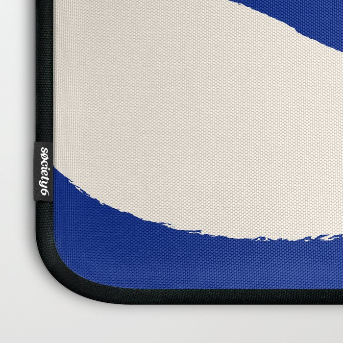 Mid-Century Modern Abstract Composition in Royal Blue & White Laptop Sleeve Gallery Image 3