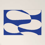 Mid-Century Modern Abstract Composition in Royal Blue & White Welcome Mat Gallery Image 1