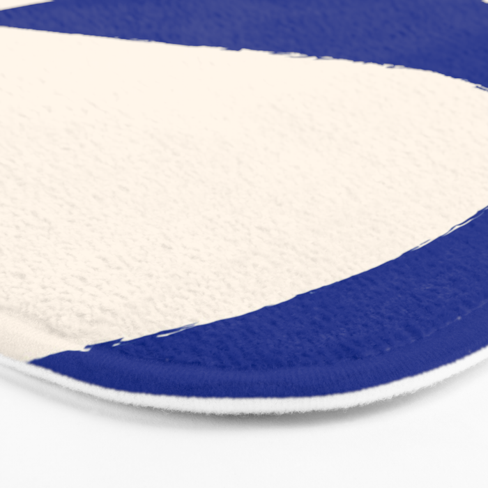 Mid-Century Modern Abstract Composition in Royal Blue & White Bath Mat Gallery Image 3