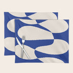 Mid-Century Modern Abstract Composition in Royal Blue & White Placemat Gallery Image 1
