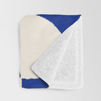 Mid-Century Modern Abstract Composition in Royal Blue & White Throw Blanket Gallery Image 3