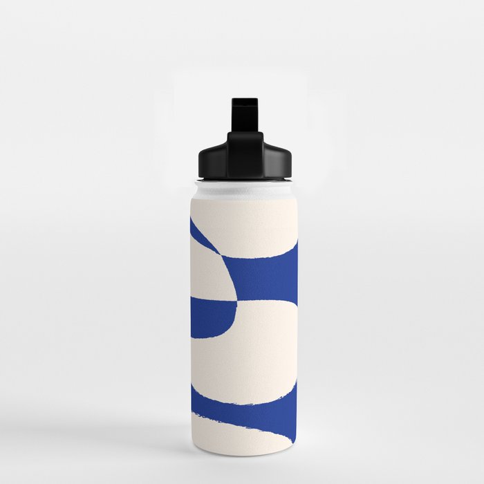 Mid-Century Modern Abstract Composition in Royal Blue & White Water Bottle Gallery Image 2