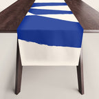 Mid-Century Modern Abstract Composition in Royal Blue & White Table Runner Gallery Image 1