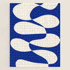 Mid-Century Modern Abstract Composition in Royal Blue & White Jigsaw Puzzle Gallery Image 1