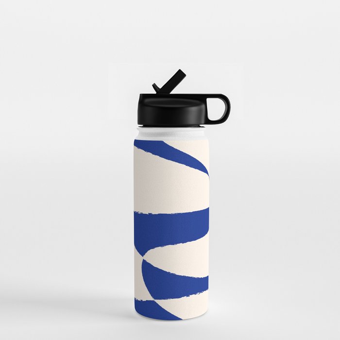 Mid-Century Modern Abstract Composition in Royal Blue & White Water Bottle Gallery Image 1