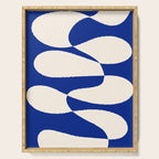 Mid-Century Modern Abstract Composition in Royal Blue & White Serving Tray Gallery Image 1