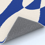 Mid-Century Modern Abstract Composition in Royal Blue & White Rug Gallery Image 4