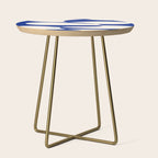 Mid-Century Modern Abstract Composition in Royal Blue & White Side Table Gallery Image 1