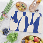 Mid-Century Modern Abstract Composition in Royal Blue & White Cutting Board Gallery Image 2