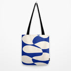 Mid-Century Modern Abstract Composition in Royal Blue & White Tote Bag Gallery Image 2