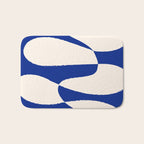 Mid-Century Modern Abstract Composition in Royal Blue & White Bath Mat Gallery Image 1