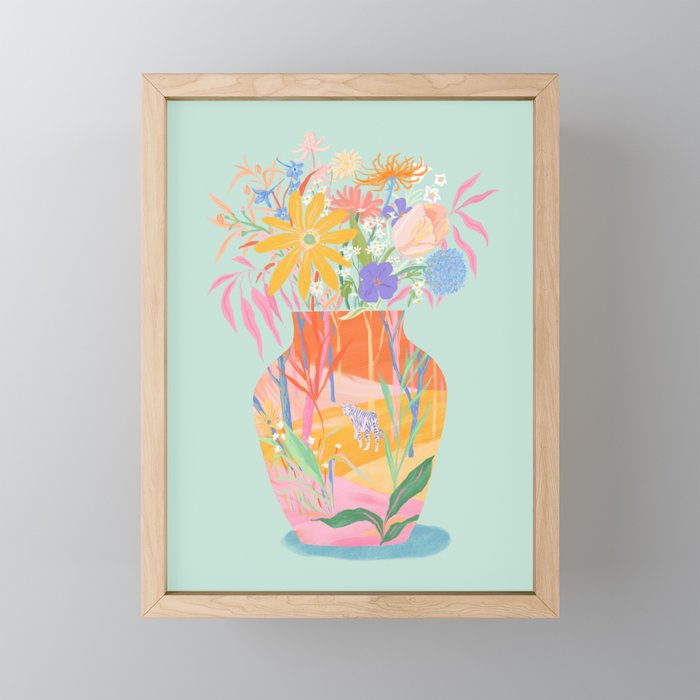 Whimsical Flower Vase Mini Art Print Gallery Image 1