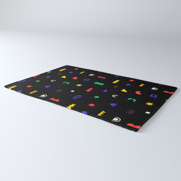 Abstract colorful organic shape art pattern Rug Gallery Image 3