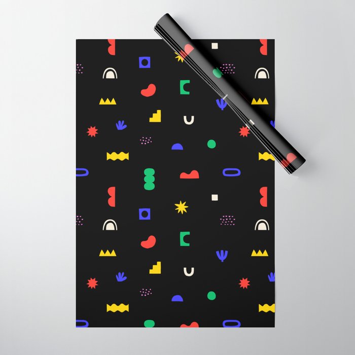 Abstract colorful organic shape art pattern Wrapping Paper Gallery Image 1
