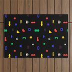 Abstract colorful organic shape art pattern Outdoor Rug Gallery Image 1