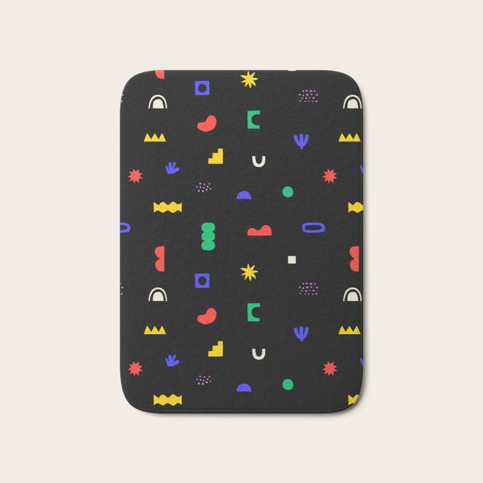 Abstract colorful organic shape art pattern Bath Mat Gallery Image 1
