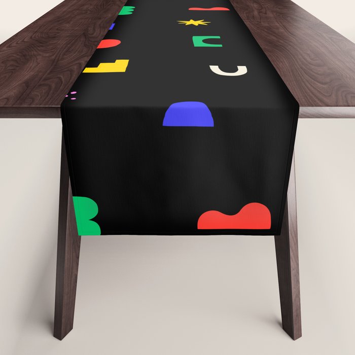 Abstract colorful organic shape art pattern Table Runner Gallery Image 1